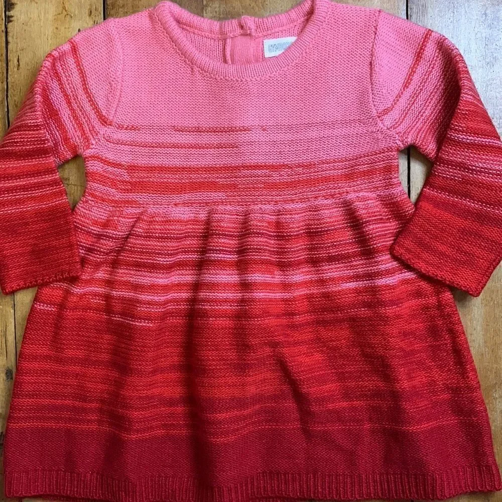 Gymboree sweater dress size 12 to 18 mos red pink Valentines Day outfit holiday